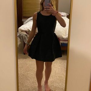 Black homecoming dress with flower details